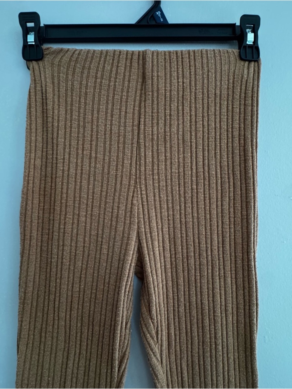 PacSun Ribbed Knit Flare Brown/Tan Trousers Size S Boho Hippie - Picture 2 of 4